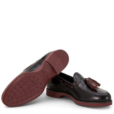 Shop Tod's Loafers In Leather In Black/brown