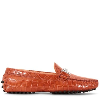 Shop Tod's Effect Leather In Orange