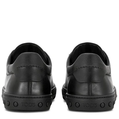 Shop Tod's Sneakers In Leather In Black