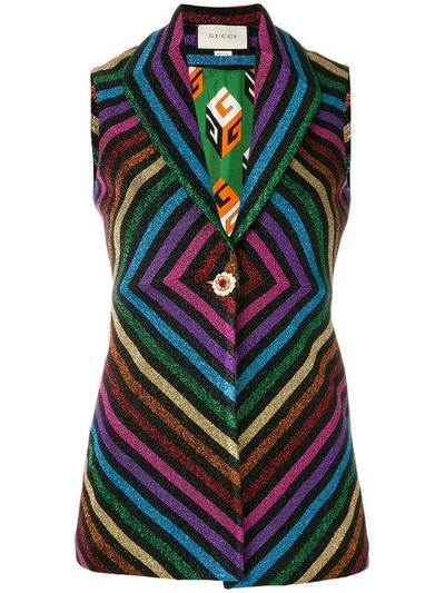 Shop Gucci Rainbow Waistcoat In Multicolour