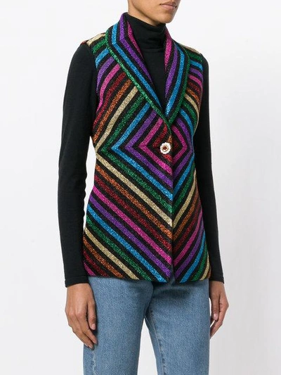 Shop Gucci Rainbow Waistcoat In Multicolour