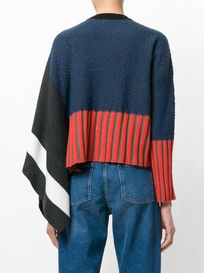 Shop Kenzo Stripe Knit Sweater With Flared Sleeve