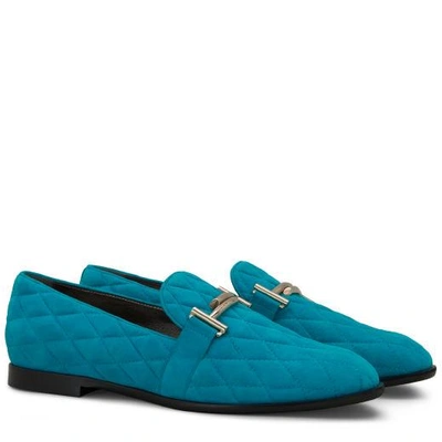 Shop Tod's Loafer In Suede In Green