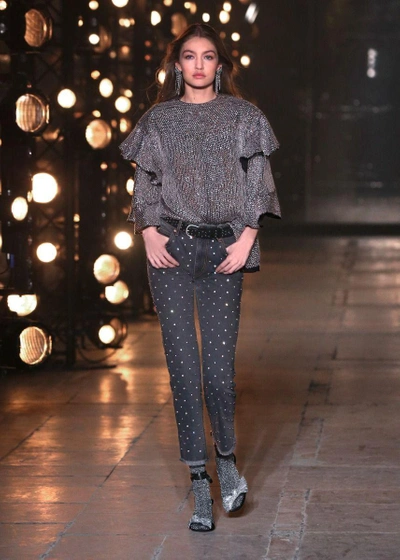 Isabel Marant Ulano Fringed Crystal-embellished Straight-leg Jeans