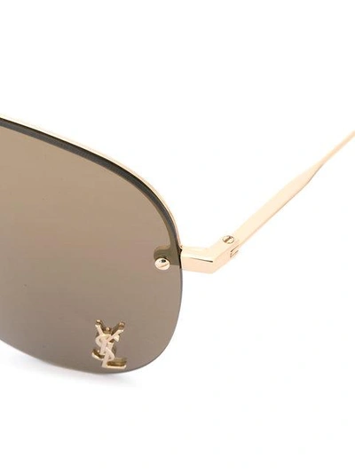 Shop Saint Laurent Monogram M11 Sunglasses In Black
