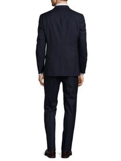 Shop Canali Two-piece Solid Suit In Navy