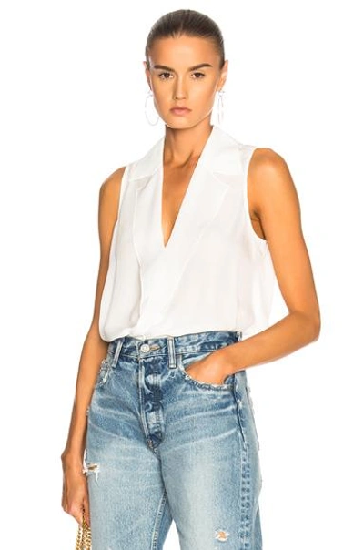 Shop L Agence Freja Drape Top In Ivory