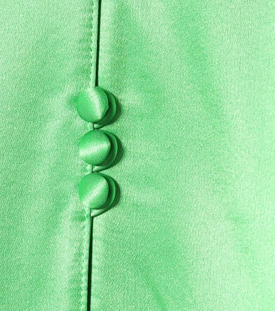 Shop Balenciaga Silk Satin Top In Green