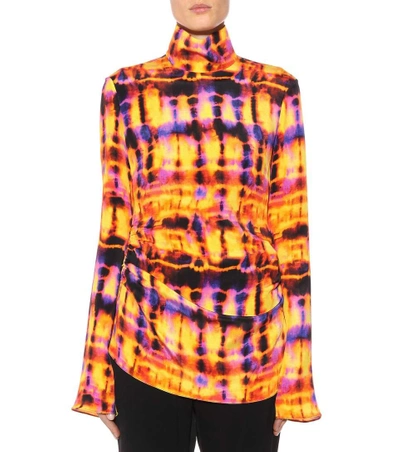 Shop Ellery Printed Silk Top In Multicoloured