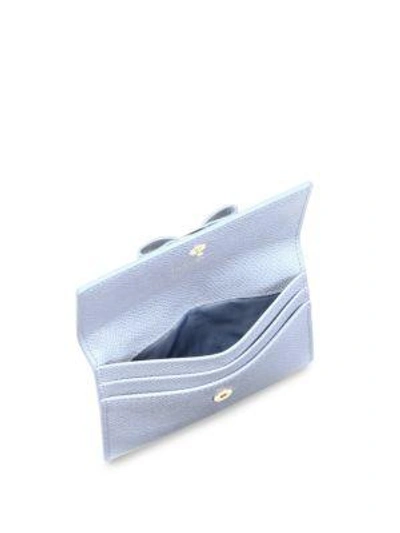 Shop Ferragamo Vara Leather Card Case In Pale Blue