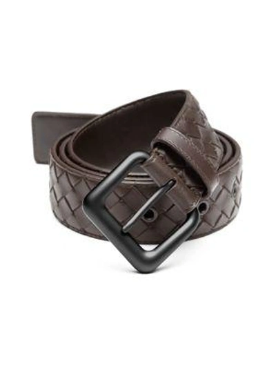 Shop Bottega Veneta Intrecciato Woven Leather Belt In Oak