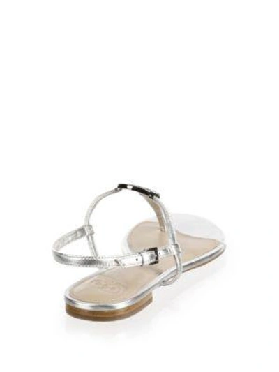 Shop Tory Burch Liana Leather Sandals In Silver