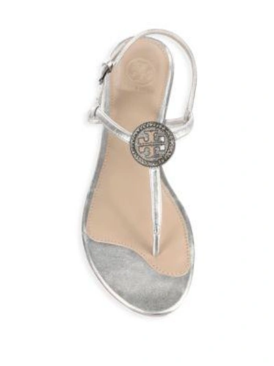 Shop Tory Burch Liana Leather Sandals In Silver