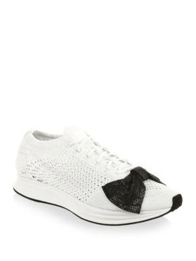 Shop Comme Des Garçons Flyknit Racer Sneakers In White