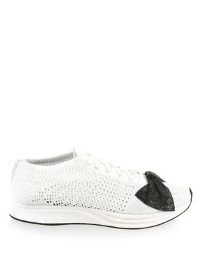 Shop Comme Des Garçons Flyknit Racer Sneakers In White