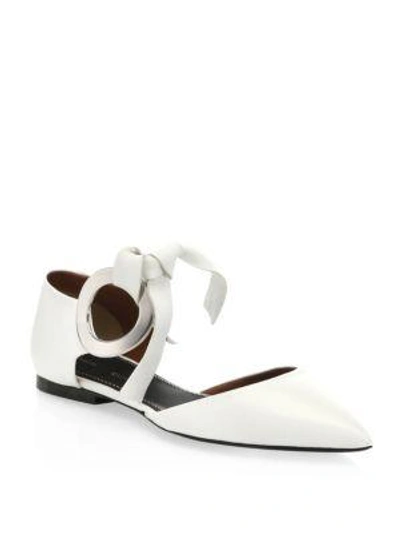 Shop Proenza Schouler Leather D'orsay Flats In White