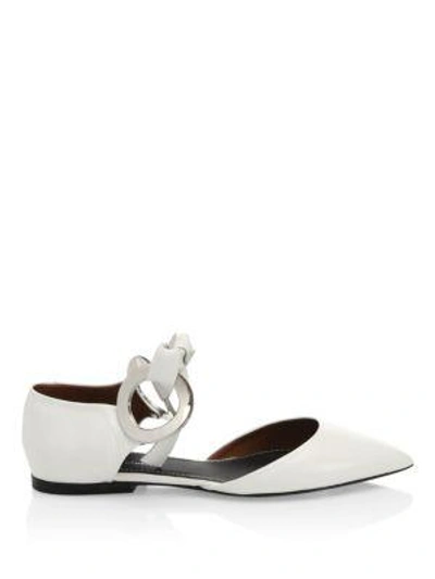 Shop Proenza Schouler Leather D'orsay Flats In White