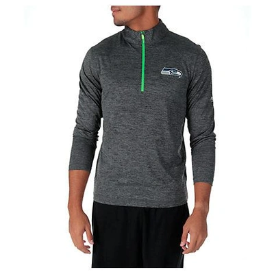 Shop Majestic Men's Seattle Seahawks Nfl Intimidating Half-zip Training Shirt, Grey