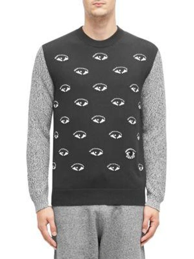 Shop Kenzo Allover Eye Cotton Sweater In Black