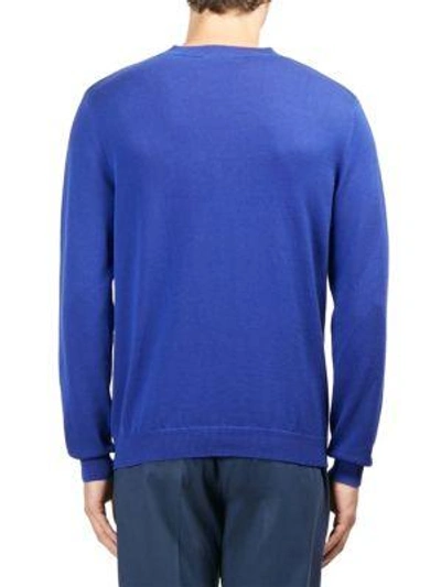 Shop Kenzo Logo Cotton Sweater In French Blue