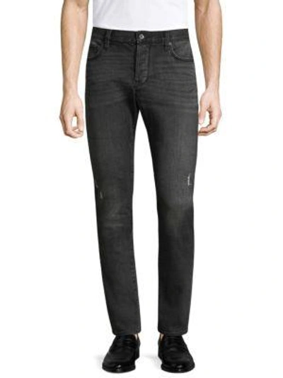 Shop John Varvatos Wight Slim-fit Distressed Jeans In Grey