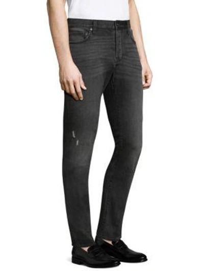 Shop John Varvatos Wight Slim-fit Distressed Jeans In Grey