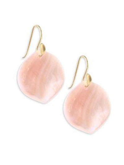 Shop Annette Ferdinandsen Flora Pink Mother-of-pearl & 18k Yellow Gold Rose Petal Earrings
