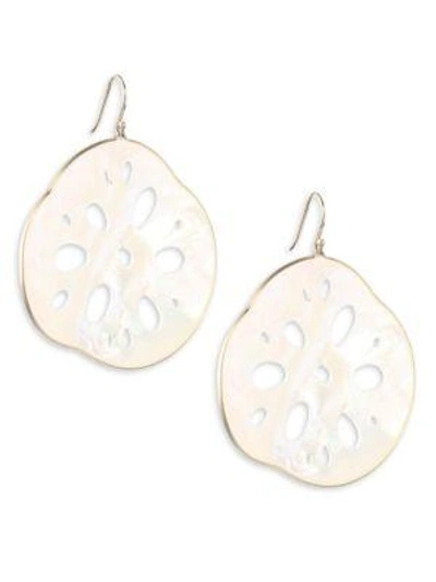 Shop Annette Ferdinandsen Mother-of-pearl & 14k Yellow Gold Lotus Root Earrings