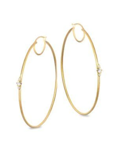 Shop Ila Diamond And 14k Yellow Gold Hoop Earrings