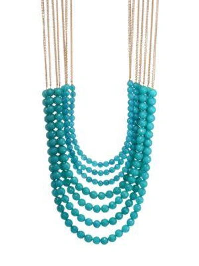 Shop Rosantica Mini Raissa Quartz Necklace In Light Blue