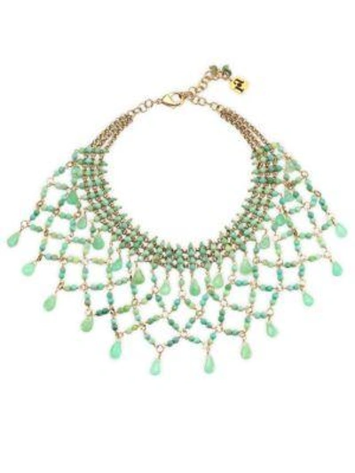Shop Rosantica Rete Cyrsophrase Collar Necklace In Green