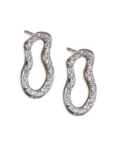 Shop Monica Vinader Diamond & 18k Gold Riva Pod Stud Earrings In Yellow Gold