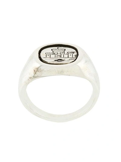 Shop Henson Engraved Castle Flip Ring In Metallic