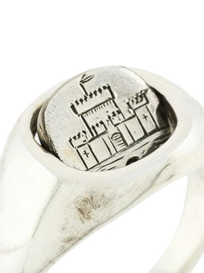 Shop Henson Engraved Castle Flip Ring In Metallic