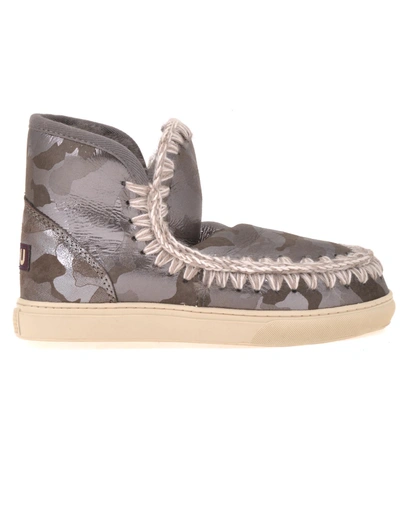 Shop Mou Mini Eskimo Sneaker In Camo Silver