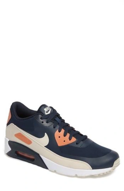 Shop Nike Air Max 90 Ultra 2.0 Essential Sneaker In Navy/ Light Brown/ Orange