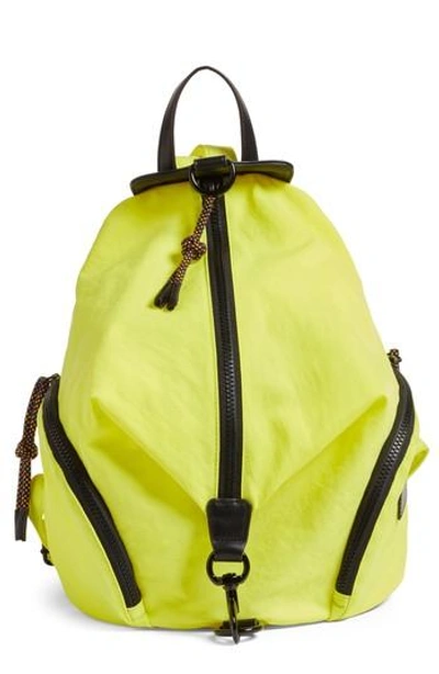 Shop Rebecca Minkoff Julian Nylon Backpack - Yellow In Neon Yellow/ Gunmetal