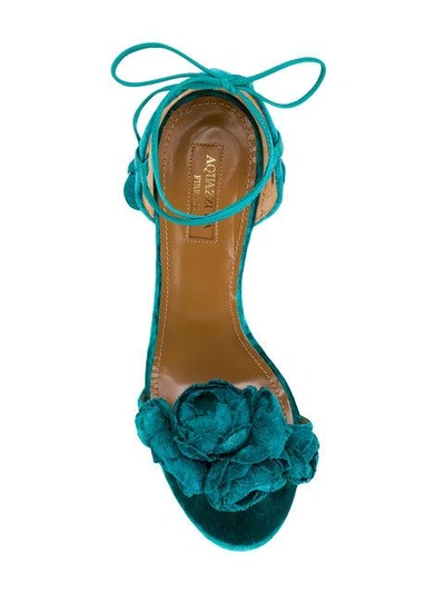 Shop Aquazzura Wild Flower Sandals In Blue