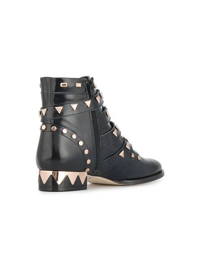 Sophia Webster Riko Stud-embellished Leather Ankle Boots In Black