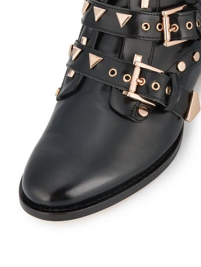 Sophia Webster Riko Stud-embellished Leather Ankle Boots In Black