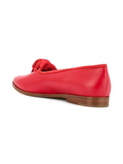 Shop Mansur Gavriel Bow Flat In Red