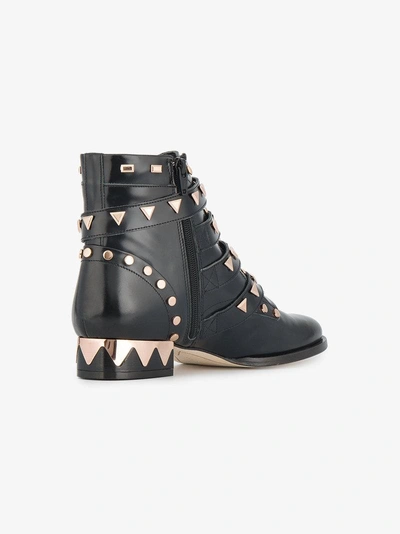 Sophia Webster Riko Stud-embellished Leather Ankle Boots In Black