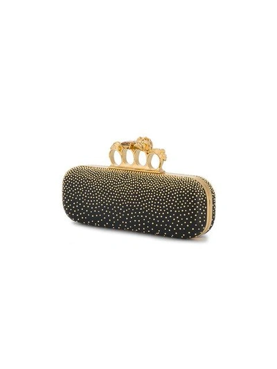 Shop Alexander Mcqueen Gold Stud Knuckle Duster Clutch Bag In Black