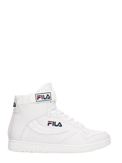 Shop Fila Fx 100 White Leather Mid Sneakers