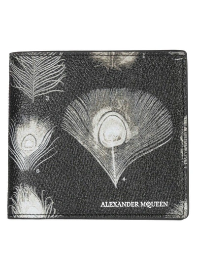 Shop Alexander Mcqueen Peacock Feather Print Wallet