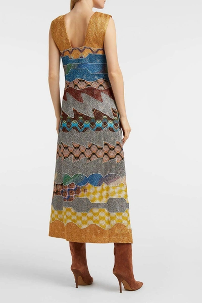 Shop Missoni Metallic Jacquard-knit Dress In Multicoloured