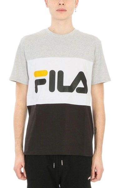 Shop Fila Multicolor Cotton T-shirt In Grey