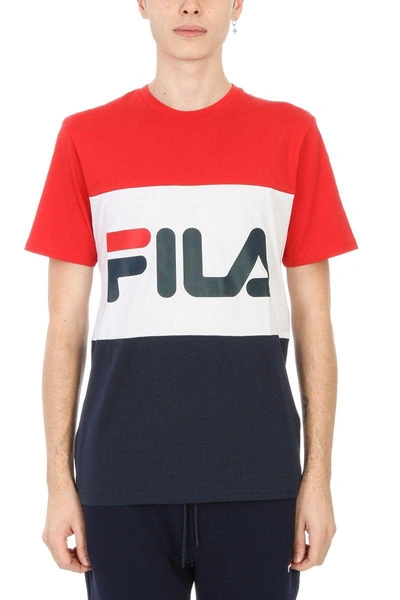 Shop Fila Multicolor Cotton T-shirt In Red