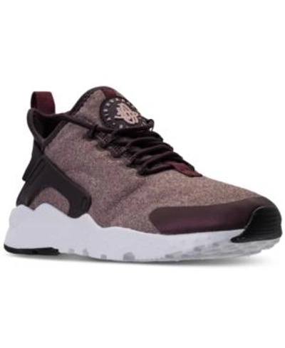 Shop Nike Women's Air Huarache Run Ultra Se Running Sneakers From Finish Line In Port Wine/metallic Mahoga