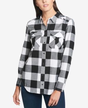 macy's black and white tops
